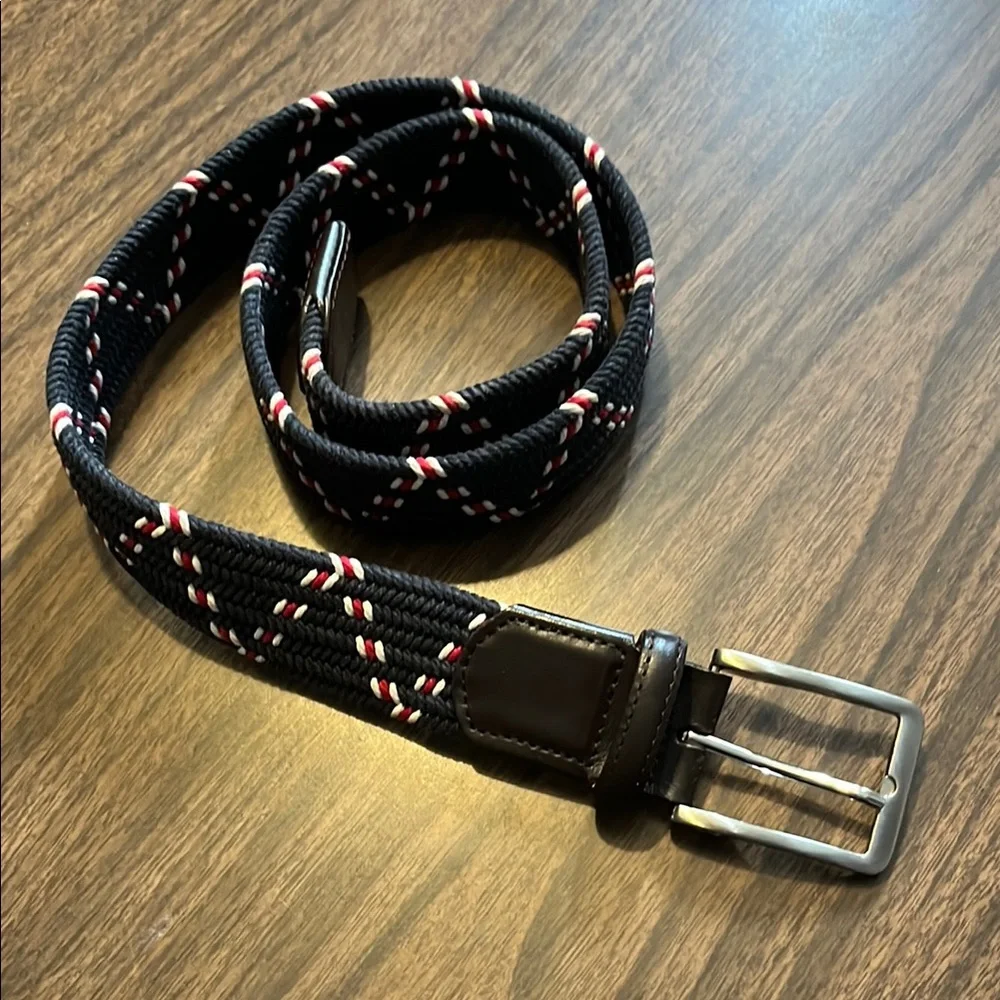 Beltogy Size 30 Helix Navy Blue Red White Men's Woven Belt